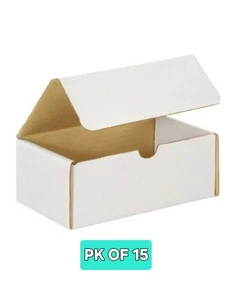 Boxes Corrugated White Mailers Packing Boxes 6" x 4" x 3" PACK OF 15 - Picture 1 of 1