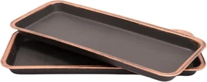 16" Decorative Rectangular Tray/Saucer (2 Pack) Fancy Trim Rustic/French Country - Picture 1 of 5