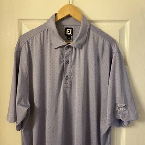 Camisa polo de golf Footjoy para hombre XL púrpura estampado circular TONTO VERDE SS - Imagen 1 de 10