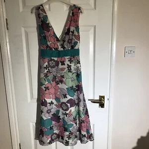 ROCHA JOHN ROCHA MULTICOLOURED FLOATY FLORAL PRINT FULLY LINED DRESS SIZE 12 - Picture 1 of 8
