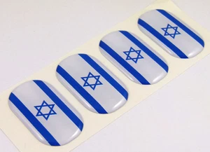 Israel midi Israeli domed decals flag 4 emblems 1.5"x1" Car bike laptop stickers - Imagen 1 de 2