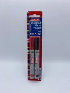 Herlitz Colli-Marker Permanentmarker | 2er Set | Schwarz & Rot | 1-4 mm | NEU - Bild 1 von 1