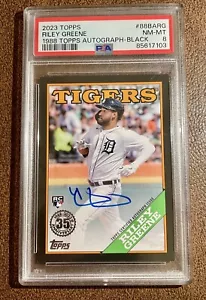 2023 Topps Riley Greene RC 1988 Black Border Auto #/199 PSA 8 Rookie POP 5 - Picture 1 of 2