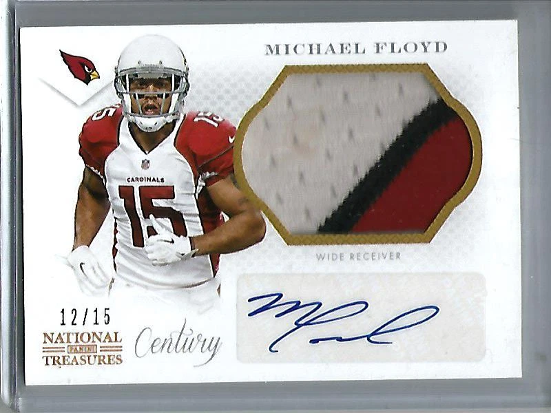 Michael Floyd 2013 National Treasures Autograph Game Used Jersey Patch #12/15 - Image 1 of 1