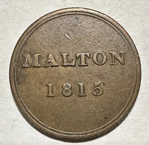 1815 Great Britain UK North Yorkshire “Esto Justus” Malton 1 Farthing Token - Picture 1 of 2