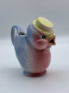 1950s Lefton Norcrest Bluebird Creamer Ceramic Japan Anthropomorphic MCM Kitsch - Picture 1 of 10