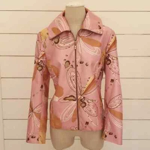 PAMELA MCCOY COLLECTIONS mittelrosa und orange Vollreißverschlussjacke sehr 70er!! RETRO - Bild 1 von 6