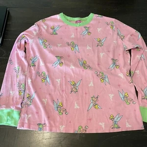 Disney World Official Girl's Long Sleeve Tinkerbell Pajama Top L 12/14 - Picture 1 of 7