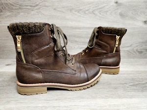 Tommy Hilfiger Mujer Omar TWOMAR2 Botas con Cordones Marrón Combate Talla 6 M - Imagen 1 de 7