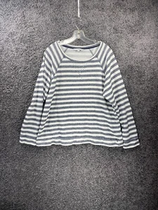Company Ellen Tracy Women's Gray White Striped Rhinestone T-Shirt Size XXL - Picture 1 of 13