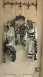 Vero Moda Bolero Javket Women's Size Small, White, gray & Black, Long Sleeve NWT - Picture 1 of 5