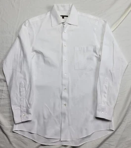 BCBG ATTITUDE Dress Shirt Men's Medium White Button Front Cotton 15 1/2 32/33 - Picture 1 of 7