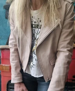 IRO Ashville Lamb Leather Jacket Sz 40 Pinky Beige - Picture 1 of 7
