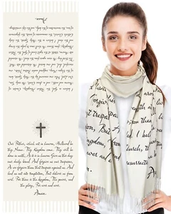 Women's Cashmere Feeling Religious Scarf - Prayer Christian Shawl Scarf - Picture 1 of 2