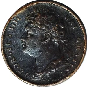 RARE - 1822 GEORGIUS IIII BRITANIA FARTHING 1/4 d - LIT 2040 - Picture 1 of 6