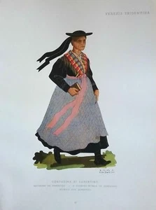 1900 COSTUME VENEZIA TRIDENTINA CONTADINA DI SARENTINO BOLZANO - Imagen 1 de 1