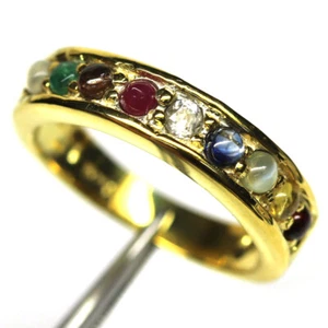 925 Plata de Ley Rubí Rojo , Zafiro, Piedra Luna Joyería Anillo Tamaño 6.75 - Imagen 1 de 4