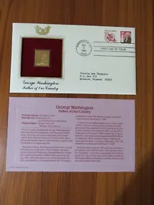22kt Gold Stamp Replica - "George Washington -- Father of our Country"   - Picture 1 of 1