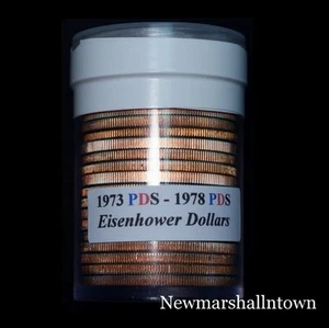 1973 1974 1976 (T1 T2) 1977 1978 P+D+S Eisenhower Dollar Mint Proof Set in Roll - Picture 1 of 1