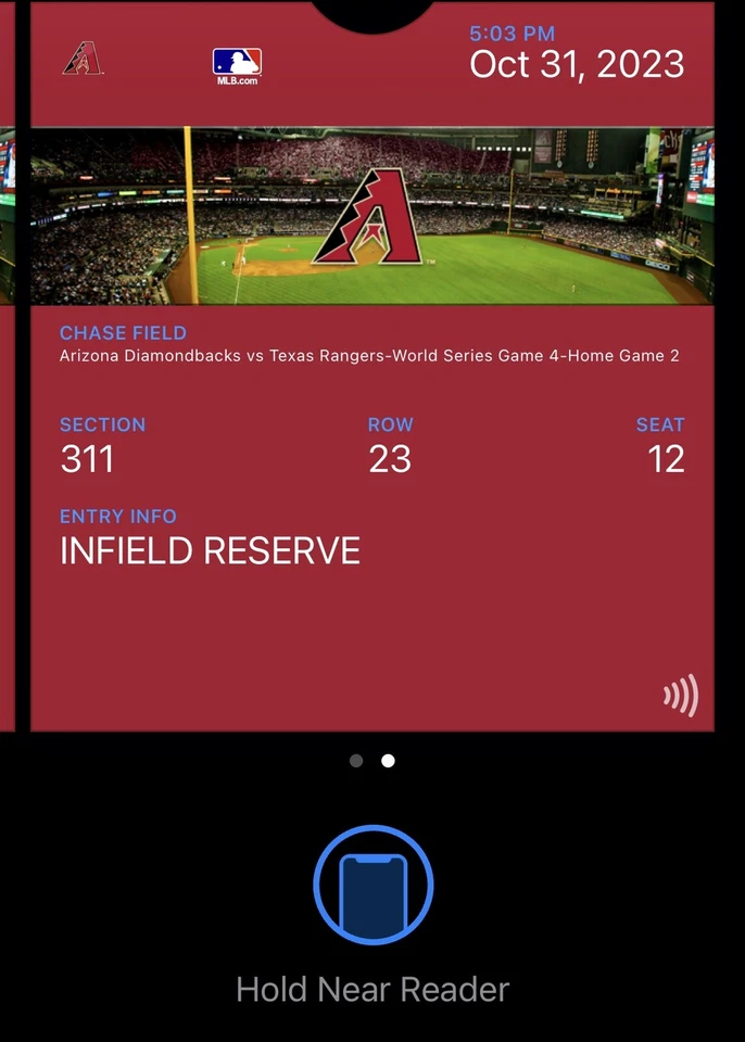 2x World Series Diamondbacks vs Rangers Oct. 31, 2023 Chase Field - Image 1 of 2