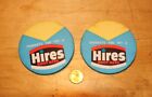 2 Vintage Hires Root Beer Pinback Buttons Made In Usa International Inc.