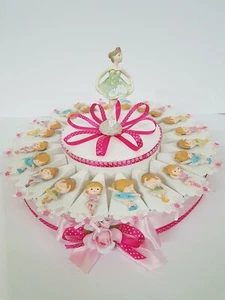 TORTA BOMBONIERE BALLERINE MAGNETE BATTESIMO COMUNIONE CRESIMA COMPLEANNO - Foto 1 di 4