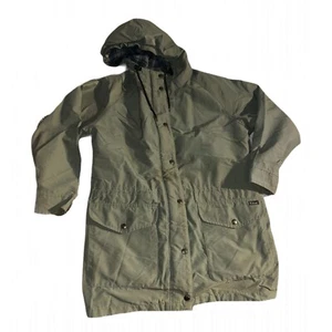 Woolrich Barn Jacket Womens Sage Green Field Hooded Flannel Lined Coat Size Sm - Picture 1 of 7