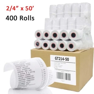 400 Rolls Thermal POS Credit Card Receipt Paper 2 1/4" x 50' Cash Register Tape - Picture 1 of 5
