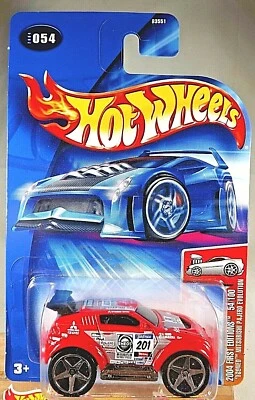 2004 Hot Wheels No54 первое издание TOONED MITSUBISHI PAJERO EVOLUTION красный с 5 Sp - Изображение 1 из 4