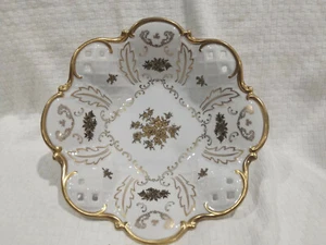 Reichenbach Porcelain Pierced Lattice 22K Gold Footed Bowl Germany - Picture 1 of 5