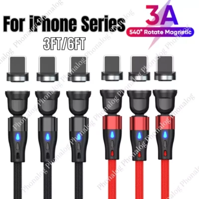 3 PACK Magnetic Phone Charger Fast Charging Cable For Micro USB/Type C/ iPhone - Image 1 of 4