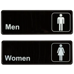 Men and Women Restrooms Commercial Signs Set Toilet Door Plates for Business ... - Picture 1 of 3