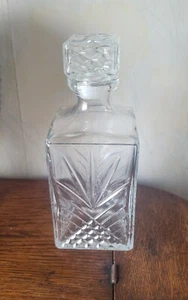 VTG Whiskey Decanter Italy, Starburst Pineapple Kitsch w/Stopper, Pressed Glass - Picture 1 of 23