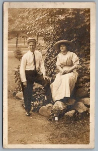 Postcard RPPC c1911 Winona Lake IN Photo Married Couple D. Van De Venter Studio - Picture 1 of 2