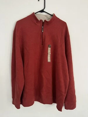 Paradise Collection Sweater Men's Size XL Cotton 1/4 Zip Pullover Red NEW - Image 1 of 4