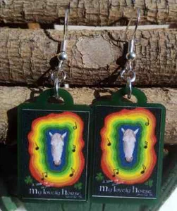 Horse Eurovision Song Contest earrings Sterling 925 Hooks - Picture 1 of 1