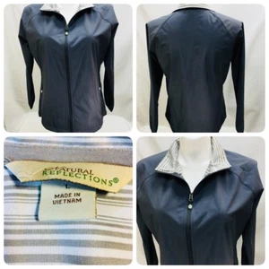 Natural Reflections Women Size Large Zip Front Jacket Spandex Gray F3 - Picture 1 of 8