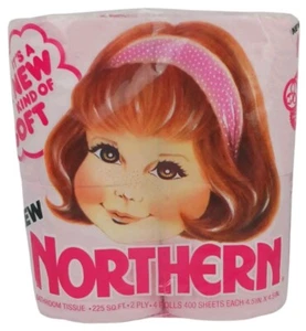 Vtg Northern 1980's Pink Toilet Paper 4 Pack NOS Sealed Cute Girl Prop Freckles - Picture 1 of 6