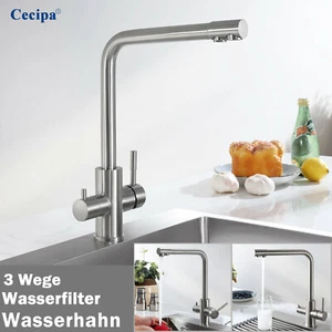 3 Wege Küchenarmatur Wasserfilter Wasserhahn mit Osmoseanlage Trinkwasserhahn DE - Bild 1 von 12