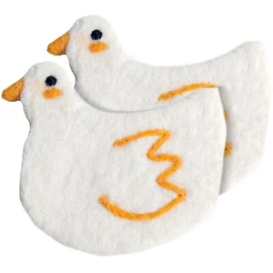 Duck Drinks Coasters - 2Pcs 100% Wool Felt Duck Design Table Coasters 12 x 12cm - Picture 1 of 1