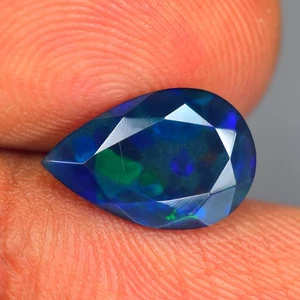 1,59Ct Birne_Augenblicklicher Regenbogen 3D Flash Natural Solid Welo Black Opal - Bild 1 von 1