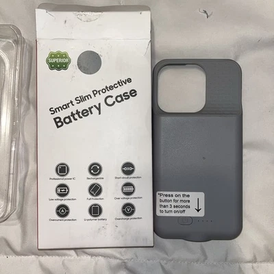 Smart Slim Protective Battery Case for iPhone 15/15pro Gray - Image 1 of 2