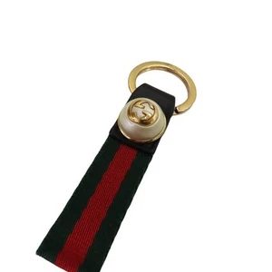 GUCCI 476390 GG Pearl Sherry Line Llavero Negro Oro Usado Envío Gratis - Imagen 1 de 6