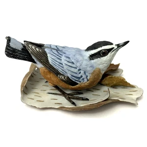 Estatuilla de porcelana fina vintage de pájaro de jardín Nuthatch de pecho rojo Lenox - Imagen 1 de 10
