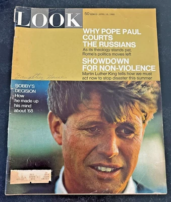 1968 LOOK Magazine RFK Cover MLK Civil Rights Article Norman Rockwell Illustrati Foto 1 de 4