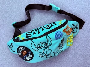 Deluxe Disney Stitch große bestickte Bauchtasche Aqua & Schwarz Unisex Türkis - Bild 1 von 8