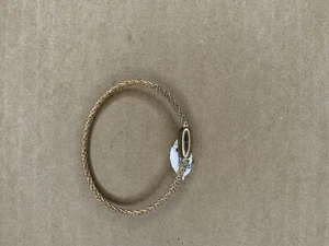 Brazalete magnético de metal trenzado de tres tonos - prohibición de malla dorada y rosa - Imagen 1 de 2