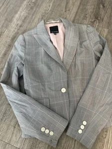 THE LIMITED WOMEN CASUAL LOUNGE GREY WORK OFFICE BLAZER GREY PINK XS 2 SUIT - Picture 1 of 2