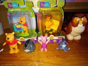 7 Figure Lot Fisher Price Winnie the Pooh Eeyore,Pooh,Christopher Robin,Owl - Picture 1 of 3