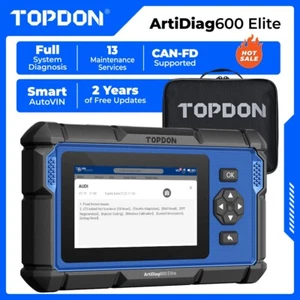 TOPDON ArtiDiag600 ELite All System Car Diagnostic Tool CANFD Reset Oil SAS TPMS - Picture 1 of 13